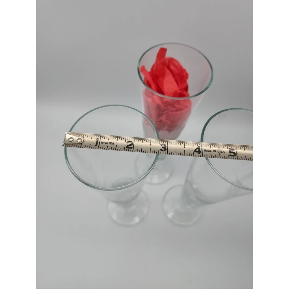 VTG Crystal Etched Pilsner Glasses Clipper Sailing Ship 10 1/8